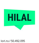 Hilal Sighting Green Vector Callout Banner with Information on the Crescent Moon. Стоковая иллюстрация, агентство Ingram Publishing / Фотобанк Лори