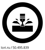 CNC milling machine material metalworking cutter plunger metalwork industry lathe plunge power tool technology tooling carving shavings icon in circle round black color vector illustration image solid outline style simple. CNC milling machine material metalworking cutter plunger metalwork industry lathe plunge power tool technology tooling carving shavings icon in circle round black color vector illustration image solid outline style. Стоковая иллюстрация, агентство Ingram Publishing / Фотобанк Лори