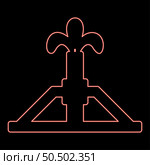 Neon oil derrick rig gusher red color vector illustration image flat style light. Neon oil derrick rig gusher red color vector illustration image flat style. Стоковая иллюстрация, агентство Ingram Publishing / Фотобанк Лори