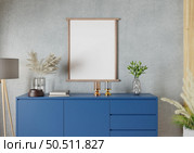 3D illustration, Mockup photo frame in living room, Interior of comfortable with luxury furniture and decorate in minimal style with houseplant in pot, rendering. Стоковое фото, агентство Ingram Publishing / Фотобанк Лори