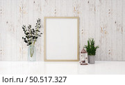 Picture frames with plant pots adorn the living room. Стоковое фото, агентство Ingram Publishing / Фотобанк Лори