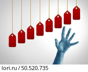 Greedflation as excessive profit by corporate greed and price gouging greed exploiting economic inflation as inequality and wealth concentration distorting markets to exploit consumers in a 3D illustration style. Стоковое фото, агентство Ingram Publishing / Фотобанк Лори