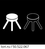 Stool with three legs furniture legged household concept set icon white color vector illustration image simple solid fill outline contour line thin flat style. Stool with three legs furniture legged household concept set icon white color vector illustration image solid fill outline contour line thin flat style. Стоковая иллюстрация, агентство Ingram Publishing / Фотобанк Лори