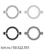Metal clamp with rubber band hose set icon grey black color vector illustration image simple solid fill outline contour line thin flat style. Metal clamp with rubber band hose set icon grey black color vector illustration image solid fill outline contour line thin flat style. Стоковая иллюстрация, агентство Ingram Publishing / Фотобанк Лори