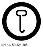 Metal fire poker for coals hook for freight load cargo opening hatches hand transport pull box crate with wood concept rabble icon in circle round black color vector illustration image solid outline style simple. Metal fire poker for coals hook for freight load cargo opening hatches hand transport pull box crate with wood concept rabble icon in circle round black color vector illustration image solid outline style. Стоковая иллюстрация, агентство Ingram Publishing / Фотобанк Лори