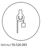 Winch with cord pulley construction climbing block equipment sheave with cargo weight freight burden icon in circle round black color vector illustration image outline contour line thin style simple. Winch with cord pulley construction climbing block equipment sheave with cargo weight freight burden icon in circle round black color vector illustration image outline contour line thin style. Стоковая иллюстрация, агентство Ingram Publishing / Фотобанк Лори