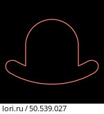 Neon old hat vintage bowler gentleman headwear male elegant fedora homburg-hat stingy brim top-hat red color vector illustration image flat style light. Neon old hat vintage bowler gentleman headwear male elegant fedora homburg-hat stingy brim top-hat red color vector illustration image flat style. Стоковая иллюстрация, агентство Ingram Publishing / Фотобанк Лори
