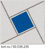 Watercolor illustration of portuguese ceramic tiles pattern. Single square tile. Стоковое фото, агентство Ingram Publishing / Фотобанк Лори