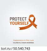Crafting a Cure Vector Background Colorectal Cancer. Стоковая иллюстрация, агентство Ingram Publishing / Фотобанк Лори