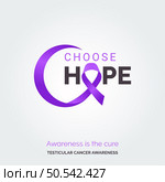 Empower Hope. Testicular Cancer Awareness Vector Background. Стоковая иллюстрация, агентство Ingram Publishing / Фотобанк Лори