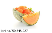 Juicy honeydew melon on a white background. Стоковое фото, агентство Ingram Publishing / Фотобанк Лори