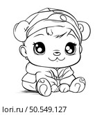 Cute baby boy cartoon vector illustration. Coloring book for kids. Стоковая иллюстрация, агентство Ingram Publishing / Фотобанк Лори