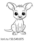 kangaroo   black and white vector illustration for coloring book. Стоковая иллюстрация, агентство Ingram Publishing / Фотобанк Лори