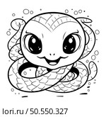 Coloring book for children. cute cobra. Vector illustration. Стоковая иллюстрация, агентство Ingram Publishing / Фотобанк Лори