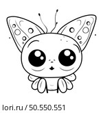 Cute cartoon butterfly. Vector illustration isolated on a white background. Стоковая иллюстрация, агентство Ingram Publishing / Фотобанк Лори