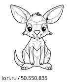 Kangaroo Coloring Page for Children. Vector Illustration. Стоковая иллюстрация, агентство Ingram Publishing / Фотобанк Лори
