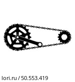Chain bicycle link bike motorcycle two element crankset cogwheel sprocket crank length with gear for bicycle cassette system bike icon black color vector illustration image flat style simple. Chain bicycle link bike motorcycle two element crankset cogwheel sprocket crank length with gear for bicycle cassette system bike icon black color vector illustration image flat style. Стоковая иллюстрация, агентство Ingram Publishing / Фотобанк Лори