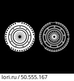 Car clutch basket cover cohesion transmission auto part plate kit repair service set icon white color vector illustration image simple solid fill outline contour line thin flat style. Car clutch basket cover cohesion transmission auto part plate kit repair service set icon white color vector illustration image solid fill outline contour line thin flat style. Стоковая иллюстрация, агентство Ingram Publishing / Фотобанк Лори