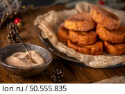 Traditional Portuguese Christmas Rabanadas. Spanish Torrijas on kitchen countertop. Стоковое фото, агентство Ingram Publishing / Фотобанк Лори