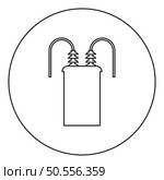 Electric transformer high voltage substation energy power icon in circle round black color vector illustration image outline contour line thin style simple. Electric transformer high voltage substation energy power icon in circle round black color vector illustration image outline contour line thin style. Стоковая иллюстрация, агентство Ingram Publishing / Фотобанк Лори