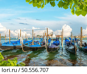 Gondolas and San Giorgio Maggiore island in Venice, Italy. Стоковое фото, агентство Ingram Publishing / Фотобанк Лори