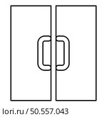 Double door exit doorway contour outline line icon black color vector illustration image thin flat style simple. Double door exit doorway contour outline line icon black color vector illustration image thin flat style. Стоковая иллюстрация, агентство Ingram Publishing / Фотобанк Лори