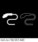 Electric car charger charging plug Ev set icon white color vector illustration image simple solid fill outline contour line thin flat style. Electric car charger charging plug Ev set icon white color vector illustration image solid fill outline contour line thin flat style. Стоковая иллюстрация, агентство Ingram Publishing / Фотобанк Лори
