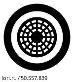 Sewer hatch manhole cover icon in circle round black color vector illustration image solid outline style simple. Sewer hatch manhole cover icon in circle round black color vector illustration image solid outline style. Стоковая иллюстрация, агентство Ingram Publishing / Фотобанк Лори