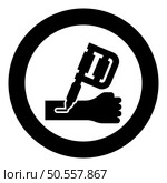 Tattoo machine inking on arm hand device gun skin with ink handheld electromagnetic coil icon in circle round black color vector illustration image solid outline style simple. Tattoo machine inking on arm hand device gun skin with ink handheld electromagnetic coil icon in circle round black color vector illustration image solid outline style. Стоковая иллюстрация, агентство Ingram Publishing / Фотобанк Лори