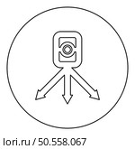 Theodolite survey equipment for measurements on tripod geodetic device tacheometer research level instrument geodesy tool icon in circle round black color vector illustration image outline contour line thin style simple. Theodolite survey equipment for measurements on tripod geodetic device tacheometer research level instrument geodesy tool icon in circle round black color vector illustration image outline contour line thin style. Стоковая иллюстрация, агентство Ingram Publishing / Фотобанк Лори
