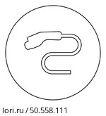 Electric car charger charging plug Ev icon in circle round black color vector illustration image outline contour line thin style simple. Electric car charger charging plug Ev icon in circle round black color vector illustration image outline contour line thin style. Стоковая иллюстрация, агентство Ingram Publishing / Фотобанк Лори