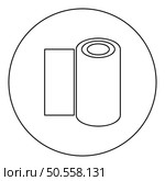 Roll paper towel disposable wrap wallpaper fabric tissue office equipment icon in circle round black color vector illustration image outline contour line thin style simple. Roll paper towel disposable wrap wallpaper fabric tissue office equipment icon in circle round black color vector illustration image outline contour line thin style. Стоковая иллюстрация, агентство Ingram Publishing / Фотобанк Лори