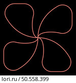 Neon four lobed fan blade paddle vane ventilation blade red color vector illustration image flat style light. Neon four lobed fan blade paddle vane ventilation blade red color vector illustration image flat style. Стоковая иллюстрация, агентство Ingram Publishing / Фотобанк Лори
