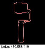 Neon gimbal mobile stabilizer for smartphone camera cell phone steady cam red color vector illustration image flat style light. Neon gimbal mobile stabilizer for smartphone camera cell phone steady cam red color vector illustration image flat style. Стоковая иллюстрация, агентство Ingram Publishing / Фотобанк Лори