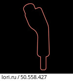 Neon electric car charger charging plug Ev red color vector illustration image flat style light. Neon electric car charger charging plug Ev red color vector illustration image flat style. Стоковая иллюстрация, агентство Ingram Publishing / Фотобанк Лори