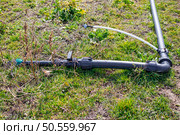 Pipe for water supply for drip irrigation on an agricultural farm. Irrigation installation. Стоковое фото, фотограф Коханова Наталья / Фотобанк Лори
