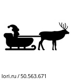 Santa Claus in a reindeer wagon chariot with sled icon black color vector illustration image flat style simple. Santa Claus in a reindeer wagon chariot with sled icon black color vector illustration image flat style. Стоковая иллюстрация, агентство Ingram Publishing / Фотобанк Лори