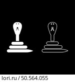 Cobra twisted set icon white color vector illustration image simple solid fill outline contour line thin flat style. Cobra twisted set icon white color vector illustration image solid fill outline contour line thin flat style. Стоковая иллюстрация, агентство Ingram Publishing / Фотобанк Лори