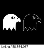 Eagle’s head set icon white color vector illustration image simple solid fill outline contour line thin flat style. Eagle’s head bald of prey set icon white color vector illustration image solid fill outline contour line thin flat style. Стоковая иллюстрация, агентство Ingram Publishing / Фотобанк Лори