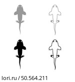 Axolotl ambystoma mexicanum overhead view set icon grey black color vector illustration image simple solid fill outline contour line thin flat style. Axolotl ambystoma mexicanum overhead view set icon grey black color vector illustration image solid fill outline contour line thin flat style. Стоковая иллюстрация, агентство Ingram Publishing / Фотобанк Лори