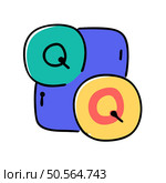 Colorful. hand drawn icon of the letter Q in a playful and modern style. Perfect for branding. web design. and social media content. Стоковая иллюстрация, агентство Ingram Publishing / Фотобанк Лори