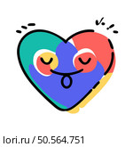 Cute cartoon heart with a playful expression. perfect for adding a touch of whimsy to your designs! Ideal for social media. greeting cards. and childrens illustrations. Стоковая иллюстрация, агентство Ingram Publishing / Фотобанк Лори