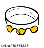 Hand drawn cartoon illustration of a simple golden ring. perfect for adding a touch of whimsy to your designs. Стоковая иллюстрация, агентство Ingram Publishing / Фотобанк Лори