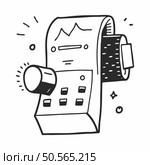 Hand drawn doodle illustration of a cash register. perfect for representing business. commerce. and retail. The cute and quirky style makes it ideal for blogs. social media. and educational materials. Стоковая иллюстрация, агентство Ingram Publishing / Фотобанк Лори