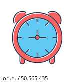 A simple. colorful illustration of an alarm clock.  Perfect for websites. apps. or presentations needing a time related icon. Стоковая иллюстрация, агентство Ingram Publishing / Фотобанк Лори