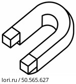 A simple yet effective illustration of a horseshoe magnet with clear. bold lines. Perfect for representing magnetism. attraction. or the concept of pulling something in. Стоковая иллюстрация, агентство Ingram Publishing / Фотобанк Лори