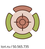 Simple. stylized icon of a target with four segments. perfect for presentations. websites. and mobile apps related to goal setting. focus. and achievement. Стоковая иллюстрация, агентство Ingram Publishing / Фотобанк Лори