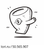 A hand drawn doodle of a quirky. cartoon style object with a lightning bolt symbol.  It has a whimsical. playful feel and is perfect for adding a touch of personality to designs. Стоковая иллюстрация, агентство Ingram Publishing / Фотобанк Лори