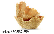 Wafer cups on white background. Стоковое фото, агентство Ingram Publishing / Фотобанк Лори