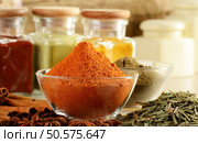 Composition with variety of spices on kitchen table. Стоковое фото, агентство Ingram Publishing / Фотобанк Лори
